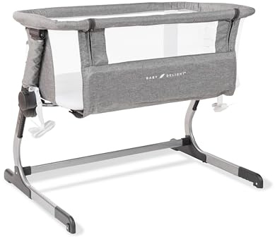 Baby Delight Beside Me Dreamer Bassinet | Bedside Sleeper | 6-Position Height Adjustment | Charcoal Tweed