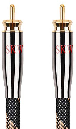 SKW Subwoofer Cable RCA to RCA Multiple Shield with Ultra-high Purity Copper for HiFi Systems 4.9ft/1.5M