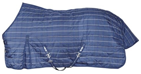 HKM Couverture Hiver Interieur/Box, 200g d'ouate,1200D Bleu Foncé 115 cm