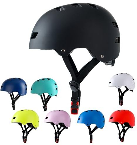 Bike Helmet 3 Sizes for Teenager Kids Youth Adults,Bavilk Skateboard Helmet Adjustable Multi-Sport Bicycle Cycling Scooter Roller Skate Inline Skating Rollerblading for Girls Boys Women Men Teen
