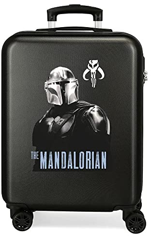 Star Wars The Mandalorian Kabinentasche, Schwarz, 38 x 55 x 20 cm, fester ABS-Kombinationsverschluss seitlich, 34 l, 2 kg, 4 Doppelrollen, Handgepäck.