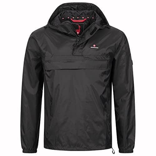 Höhenhorn Lepon Herrjacka, vindjacka, slip-jacka, regnjacka, anorak träningsjacka med bröstficka, storlek S till 3XL, svart, XXL