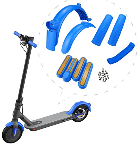 Gleamydot Parafango Anteriore e Posteriore Monopattino Elettrico Adulto, Manopole Monopattino Kit di Modifica Compatibile con Xiaomi Mi 1S Essential Pro2 Scooter 3 Accessori (blu1)