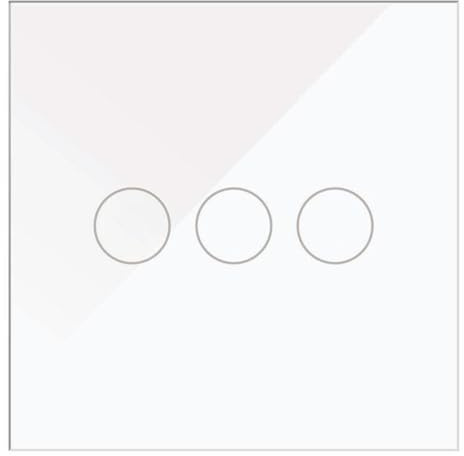 WESA - Regulador Táctil de cristal Blanco empotrable Simple, Caja de cristal con pantalla táctil, con material de montaje y con indicador LED