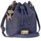 Catwalk Collection Handbags - Damen Leder Umhängetasche Mittelgroß - Beuteltasche/Handtasche - Verstellbarer Schultergurt - Rochelle - Blau