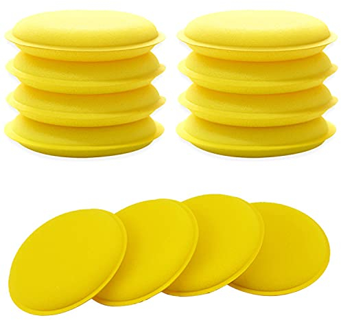 12 Stück Auto-Polierschwämme, Politur, weicher Schaum, Applikator-Pads, praktischer Auto-Polierschwamm, Wachs-Applikator-Schwamm für Fahrzeug, Auto, sauberes Autoglas (Gelb)
