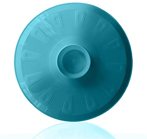 Tapa volteatortillas 26cm, tapa para sartén y para voltear tortilla de patatas, giratortillas de plastico para microondas, frigorífico, congelador, tapa girar tortilla (29cm, Azul)