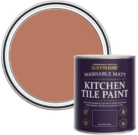 Rust-Oleum Red water resistant Kitchen Tile Paint in Matt Finish - Siena 750ml