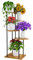 5-Tier Pflanzenregal Hölzern Metall Blumenregal, 95cm Mehrstöckig Pflanzenständer Innen Außen Blumentreppe für Mehrere Pflanzen Blumenständer für Garten Patio Balkon Deko Wohnzimmer Büro, Schwarz