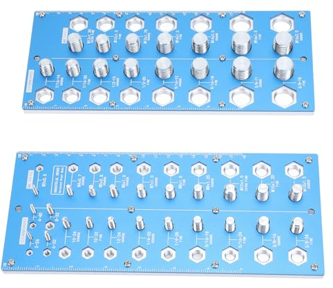 Gewindelehre, 2-in-1-Gewindeprüfer, Gehärteter Stahl, Bolzen- und Muttern-Identifizierungslehre, Zoll- und Metrischer Gewindeprüfer für die Wartung von Autos