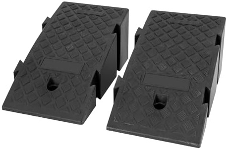 2 stycken uppkörningsramp i plast 25 x 49 x 19 cm lastramper bil bilverkstadsramper halkfri plastlastramper uppkörningsskena lastlampa för cyklar, bilar, motorcyklar