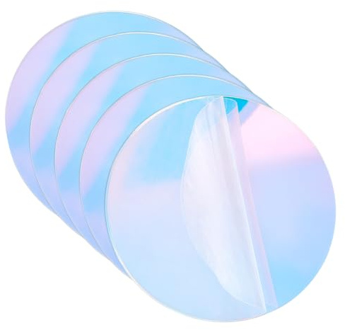 UNICRAFTALE 5pcs Colorful Acrylic Circle Discs, 15cm Diameter, 2.5mm Thick, Iridescent, Transparent, for DIY Crafts, Picture Frames, Table Toppers