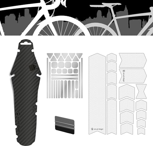 Riesel Design Jobrad Bundle Road Hinterrad-Schutzblech für Rennrad & Rahmenschutzfolie und reflektierende Aufkleber im Set für alle Fahrradgrößen (Road)