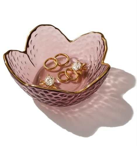 KEWUF 1 Pcs Piatto di gioielli in ceramica, vassoio per gioielli a foglia, vassoio per chiavi, piccolo anello porta piatti per gioielli piatto vassoio per comodino decorazione per tavolo ingresso