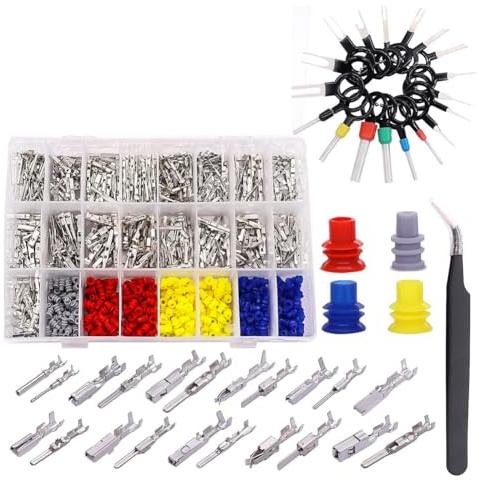 DHYAWUER 755Pcs Car Electrical Wire Terminal Pins Connector Kit 1/1.5/1.8/2.2/2.8/3.5mm 21Type Connector Pins Terminal Auto