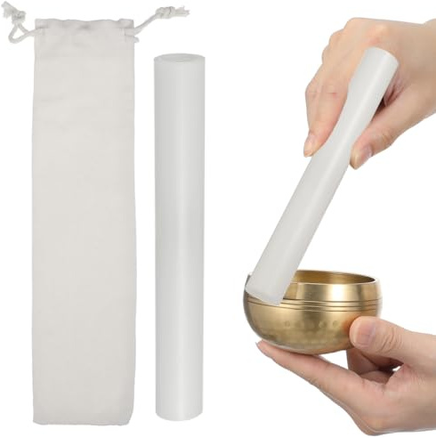 DOITOOL Acrylic Singing Bowl Stick Buddha Sound Bowl Striker with Storage Bag 7.68 in Lightweight Mallet for Meditation Yoga Relaxation and Spiritual Practice
