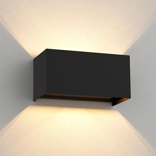 ledscom.de Wall Light CUBEL for Outdoors, IP65, up/Downlight, Black matt, Angular, 2X G9 max. 10W