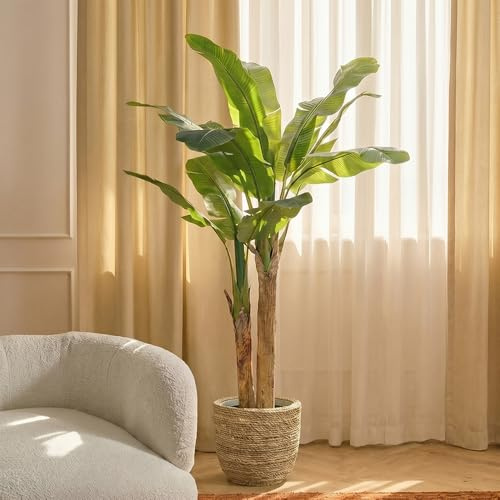 BLAINE | Banano Artificiale 180cm | Piante Artificiali Decorative | Pianta Artificiale Grande | Piante Artificiali per Interni/Esterni | Pianta Artificiale Realistica Decorativa per la Casa