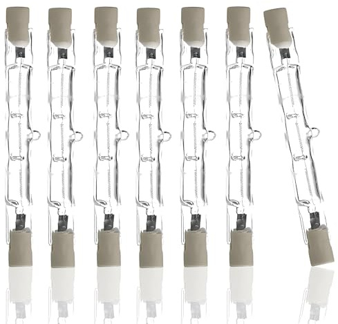 7 Pack R7s Halogen Light Bulbs Dimmable, 118mm 230W Linear Light Bulbs, J118 Tungsten Linear Floodlight Bulbs, Warm White Security Light Bulb for Outdoor Flood Lights, Spotlights, Landscape Lighting
