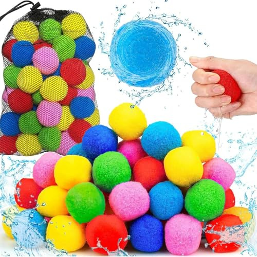 Återanvändbara vattenbollar - PP 25 x 23 x 10 cm | Strandleksaker för vuxna, pojkar, flickor, sommarvattenleksaker med mjuk och flerfärgad design, pool, trädgård, skoj