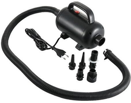 Bomba de Aire Eléctrica 1200W, Inflador y Desinflador Rápido 1300L/min, 220V con Manguera 105cm (41.3 in) y 5 Boquillas para Piscinas, Colchones, Botes