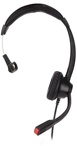 Tomantery Casque Professionnel USB à Suppression de Bruit à Oreille Unique pour Le Travail de Bureau avec Micro Noir H390-USB-1 pour Les Centres D'appels