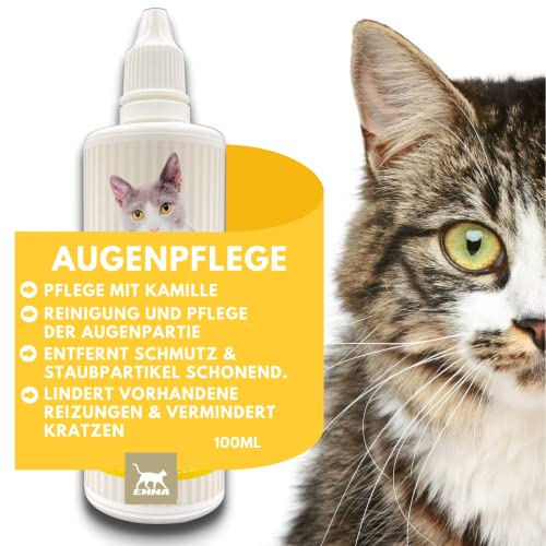 Augentropfen Katze 0,1ml Augenpflege Hund Katzen Tiere I Augenreinigung Tropfen mit Kamille Extrakt Augenreiniger für Katzen Tränenfleckenentferner Hund Staub Schmutz Reinigungsmittel tränende Augen
