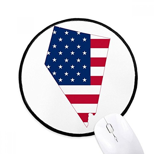 Nevada America Map Stars tripes Flag Shape Mouse Pad Desktop Office Round Mat for Computer