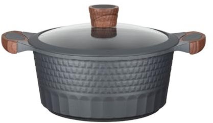 RESTO Kochtopf Schmortopf 4,6L mit Deckel 24cm, H=11,5cm | Antihaftbeschichtung | im Geschenkkarton | Für alle Herdarten, auch Induktion | PFOA frei