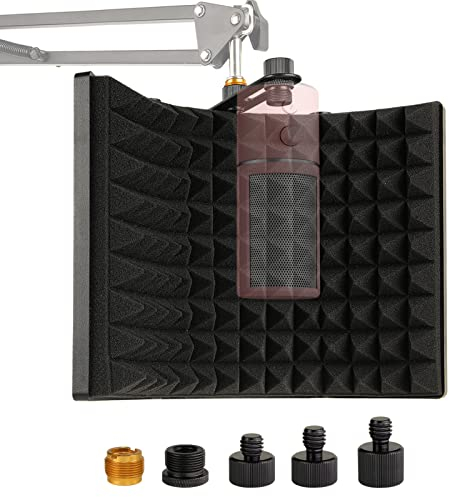 Frgyee Mikrofon Isolationsschild, Faltbarer Mic Isolation Shield Mikrofonschaum für Aufnahmegerät, Absorbierende Schaumstoffschicht mit Hoher Dichte für Die Filtration