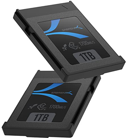 SABRENT 2 Pack CFexpress Typ B Speicherkarte 1TB für Profis 1700 MB/s Lesen, 1500 MB/s Schreiben - CF Express Memory Card Ideal für 8K RAW Video, DSLR & spiegellose Kameras (CF-XTBT-1TBX2)
