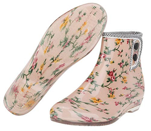 Hztyyier Botas Impermeables para Mujer Calzado Resistente al Agua Cómodo y Estampado para Jardín y Trabajo 38 Tamaño