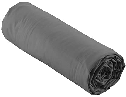 douceur d'intérieur, Spannbettlaken, 160 x 200 cm, Perkal-Stahl, Baumwoll-Perkal