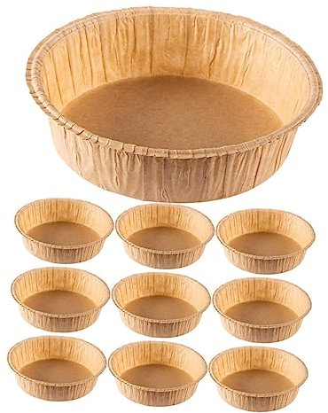 RORPOIR 10stücke Runde Einweg Papier Backformen Antihaftbeschichtete Kuchenpappen Backofenfest Und Mikrowellengeeignet Geeignet Für Luftfritteuse Und Einfache Reinigung Beim Backen