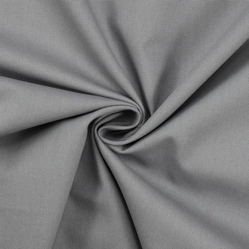 Baumwollstoff Popeline, 100% Baumwolle, Stoff zum Nähen, uni steingrau (Länge am Stück: ab 50cm / Breite: 148cm)