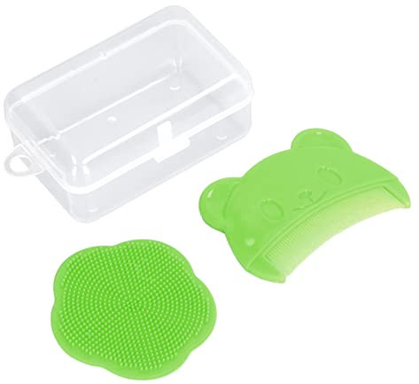 Baby-Bade Bürste, 2 Stück Baby-Kopfhaut-Bürsten-Set, Weich Sensorische Silikon-Bade Bürste Bequemes Neugeborenes Kopfhaut-Bad-Werkzeug für Baby-Bad (Grün)