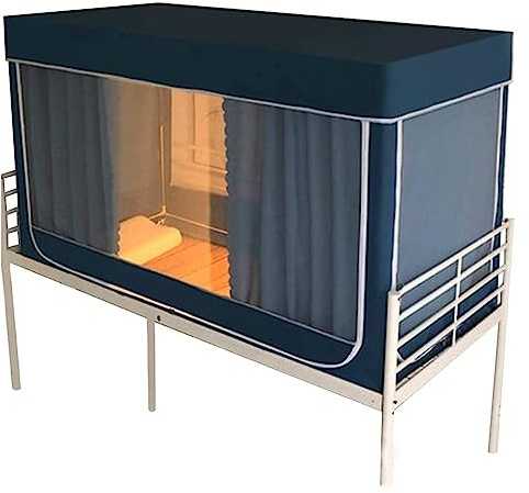 Carpa para Cama con Dosel Sueño Espacio De Privacidad Tamaño Único Interior Emergente Marco Portátil Cortinas Transpirable Blackout Cottage Tiendas para Dormir