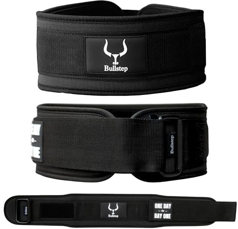 Bullstep - Fit Ceinture Musculation Homme Femme | Ceinture de Force à Levier | Ceinture Haltérophilie pour Squat Deadlift | Powerlifting belt | Musculation Ceinture Lombaire (S)