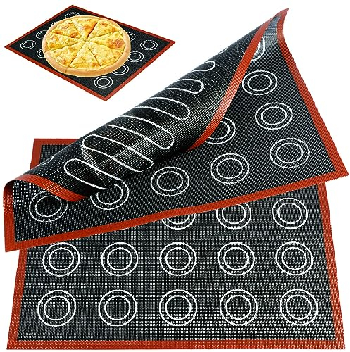 2 tappetini da forno in silicone per macaron, microforati in silicone per forno antiaderente, accessori da pasticceria, professionale, riutilizzabili per macaron, biscotti (30 x 40 cm)