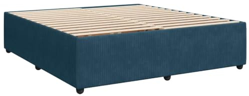vidaXL Bettgestell, Polsterbett Bett für Schlafzimmer, Bettrahmen mit Lattenrost, Doppelbett Schlafzimmerbett, Blau 180x200cm Samt