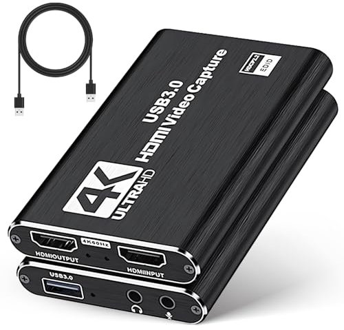 Vantisan 1080P Video Capture Card, 4K HDMI Capture Card, USB 3.0 Game Capture Device, 4K30Hz Video Capture Card for Streaming, Recording, Compatible with Windows/Mac/Linux - Plug & Play