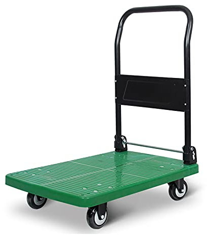 DRFGNF Carro de Plataforma Carro de Mano Carro de Plataforma móvil con manija Plegable de Metal Ruedas silenciosas para Oficina Librería Carro Plano de Alta Capacidad