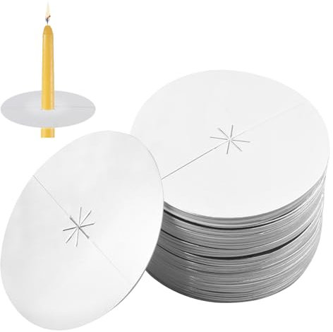 80 PCS Attrape-Gouttes pour Bougies en Papier, Protection Anti-Gouttes de 8 cm de Diamètre, Idéal pour Événements, Fêtes et Utilisation Quotidienne à la Maison