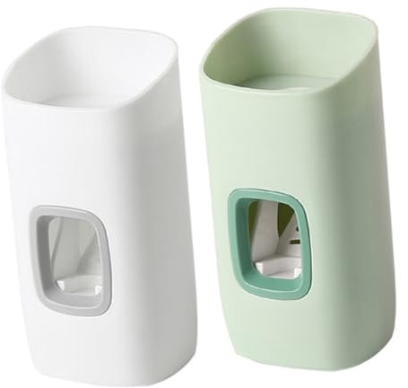 PACKOVE 2stücke Wandmontierter Zahnpasta Squeezer Set Platzsparend Umweltfreundlicher Einfache Installation Automatischer Zahnpastaspender Kein Bohren Erforderlich