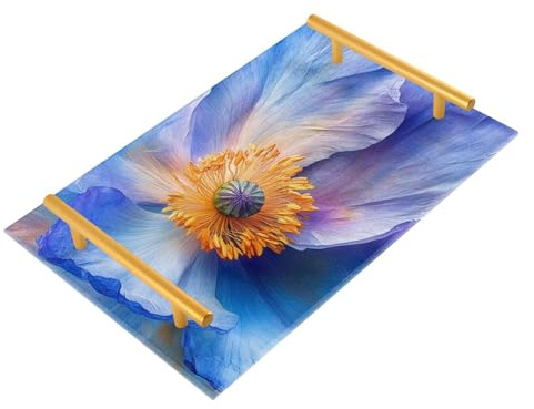 Bandeja decorativa de cafetería con asas para joyas, perfumes, bebidas, servir charolas para comida