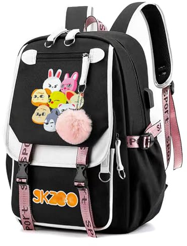 Kanfyyl Stay Kids Backpack, Kpop Backpack for School, Skzoo Bag for Teenage, Shoulder Bag & Handbags for Primary,Secondary,College Students