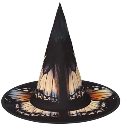 KLLTYHMU 1 chapeau de sorcière d'Halloween, ailes de papillon, chapeau de sorcière, chapeau flottant pour homme et femme, accessoires de costume d'intérieur et d'extérieur, décorations d'Halloween