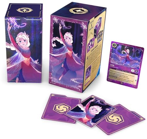 Juego de Cartas coleccionables Ravensburger, Disney Lorcana TCG, Set de Regalo de Elsa, Caja de Almacenamiento de Tarjetas Disney Lorcana, a Partir de 8 años, versión en francés