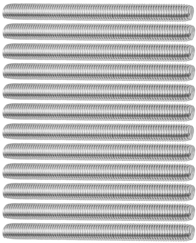 TTQiAnJ 12 Pièces Tiges Filetées M8 x 100 mm,Tiges Entièrement Filetées en Acier Inox A2 V2A pour la Fabrication des Industries de L'automobile et de la Construction