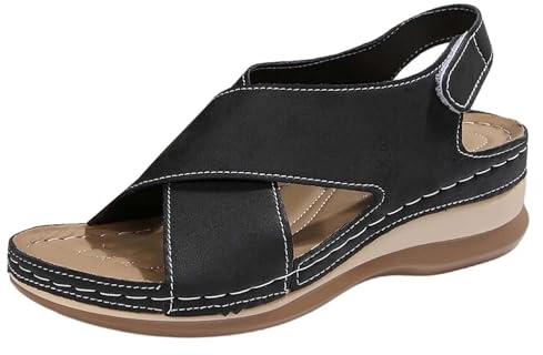 Chaussure Femme Ete Sandales Compensées Femme Sandale Noir Chaussures D Été Rouge Blanche 41 Cuir Noires Talon Compensé Confortable Dorées Et Nu Pieds Sandalettes Carré Espadrilles 40 Compensees
